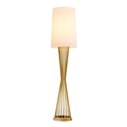 Eichholtz Stehleuchte Holmes Gold finish | inkl. Off-White Lampenschirm Stehlampe Eichholtz