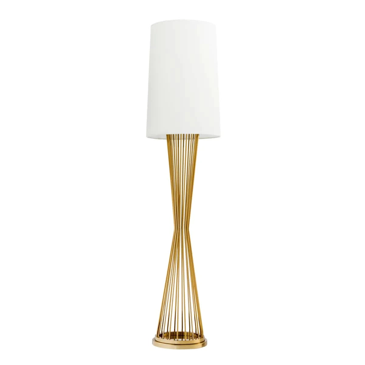 Eichholtz Stehleuchte Holmes Gold finish | inkl. Off-White Lampenschirm Stehlampe Eichholtz