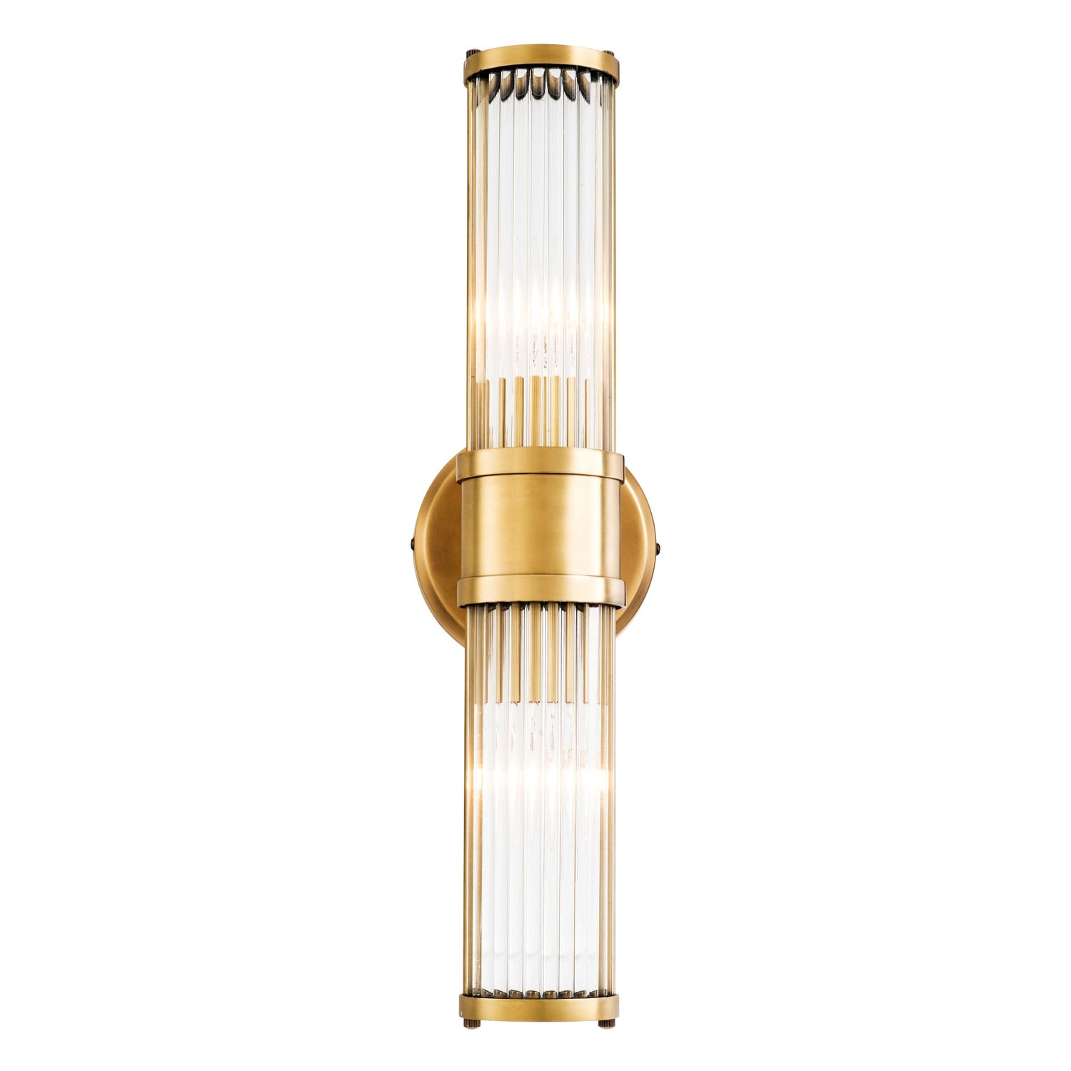 Eichholtz Wandleuchte Claridges Double – Antik-Messing-Finish | Klarglas Wandlampe Eichholtz