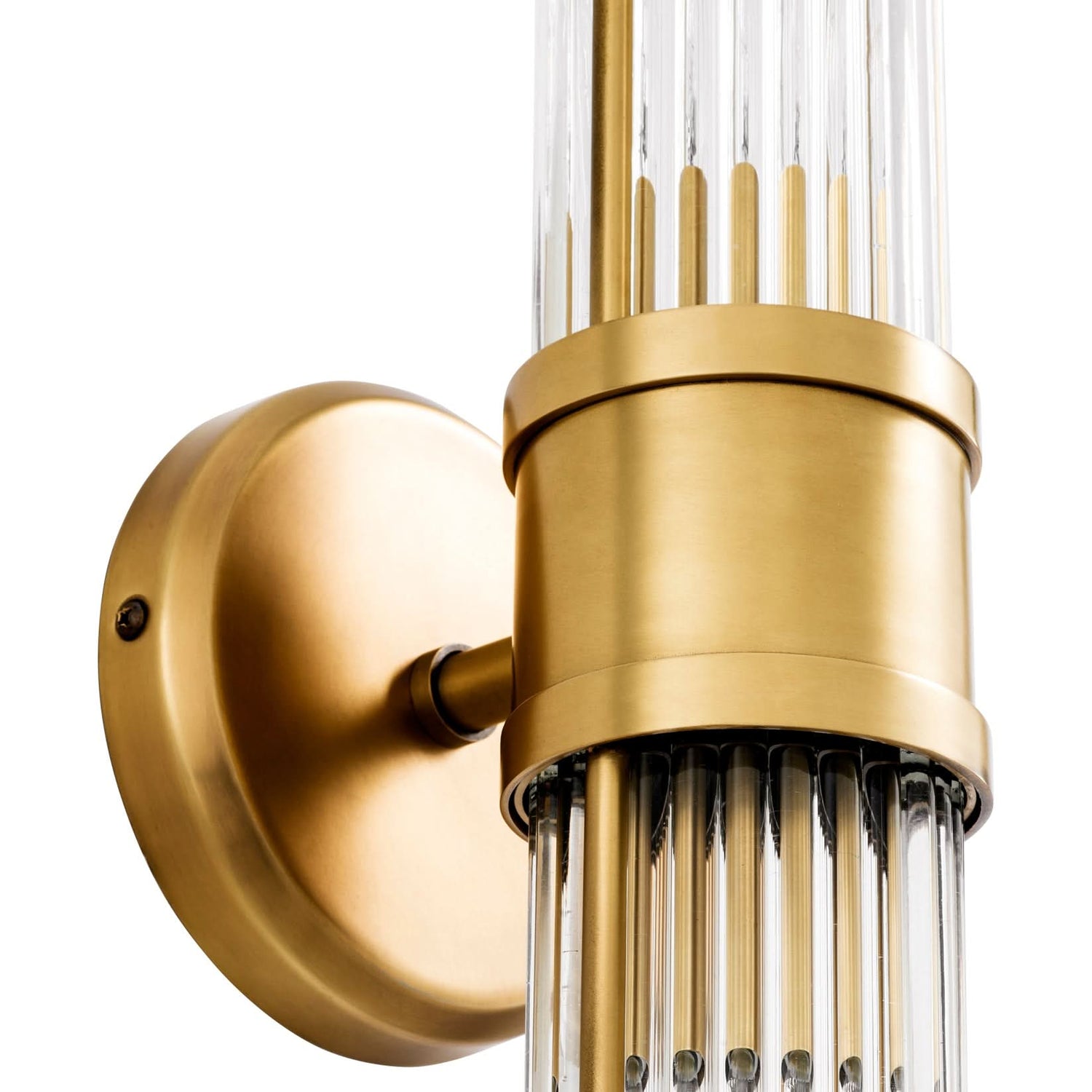 Eichholtz Wandleuchte Claridges Double – Antik-Messing-Finish | Klarglas Wandlampe Eichholtz