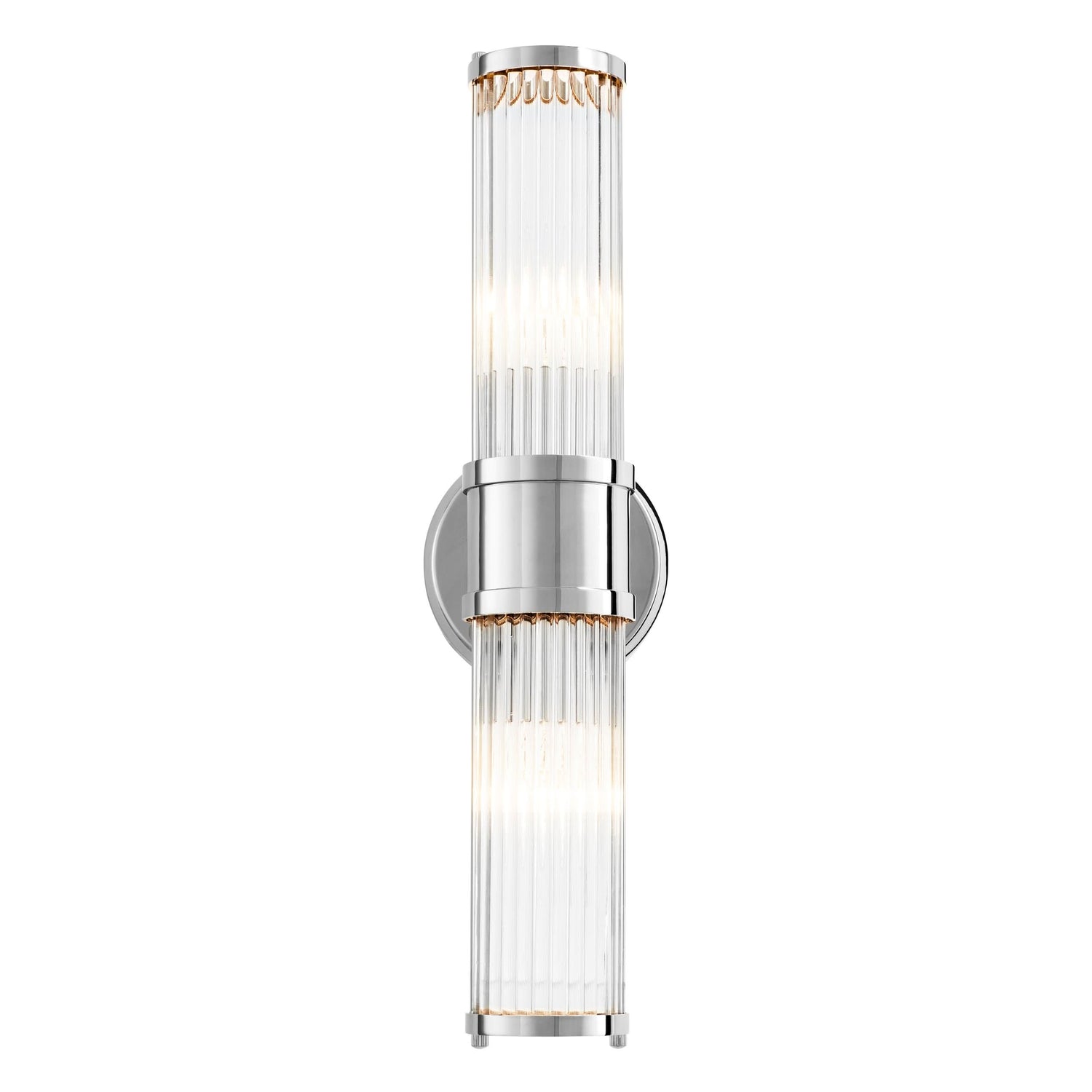 Eichholtz Wandleuchte Claridges Double – Nickel-Finish | Klarglas Wandlampe Eichholtz