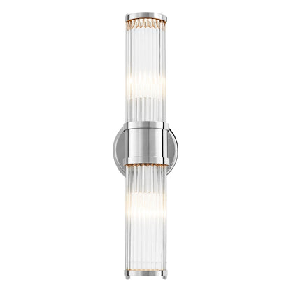 Eichholtz Wandleuchte Claridges Double – Nickel-Finish | Klarglas Wandlampe Eichholtz