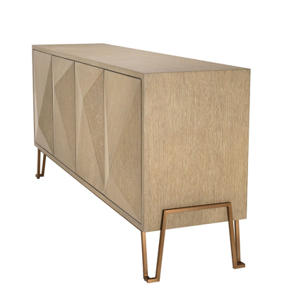 Eichholtz Kommode Highland – Eichenfurnier Hell | Gebürstetes Messing Sideboard Eichholtz