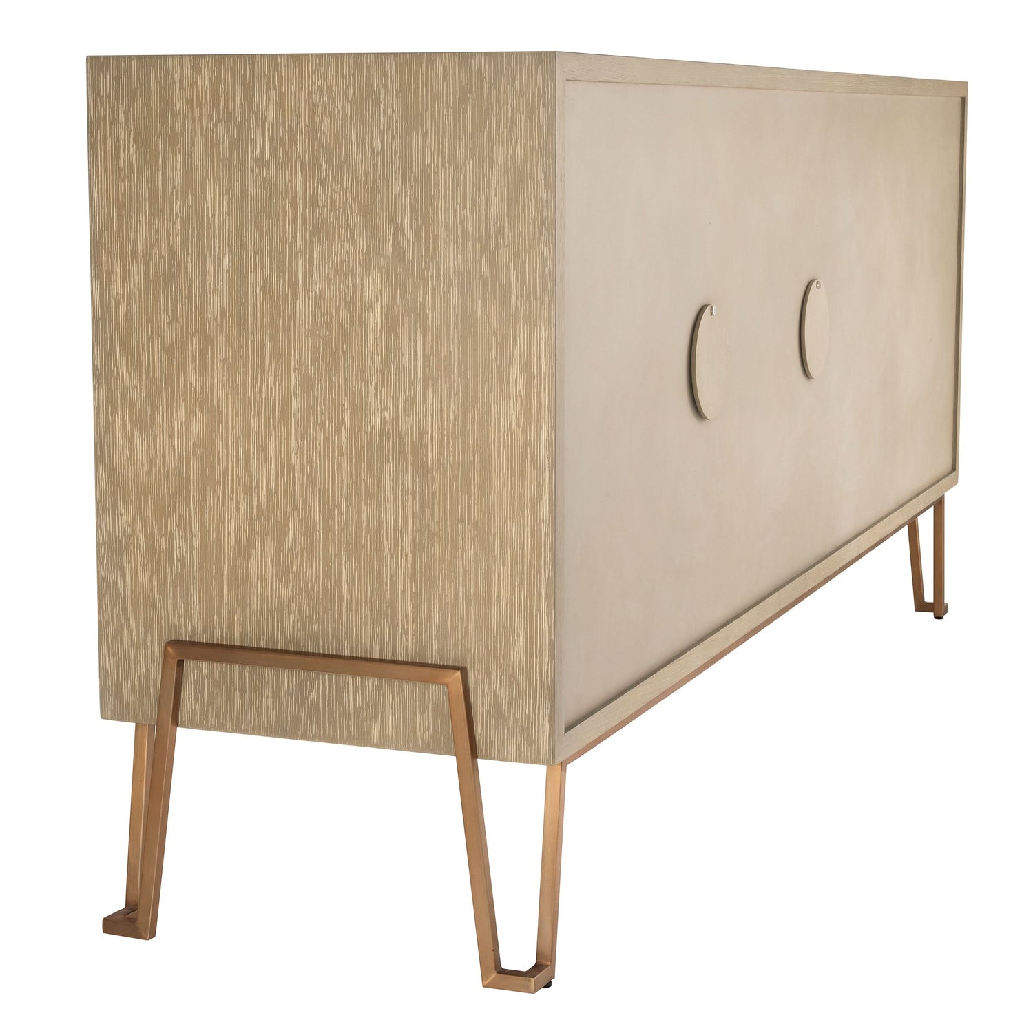 Eichholtz Kommode Highland – Eichenfurnier Hell | Gebürstetes Messing Sideboard Eichholtz