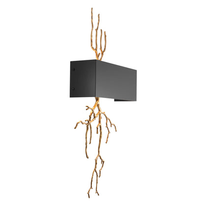 Eichholtz Wandleuchte Sorento – Antik-Messing-Finish | Schwarzer Metallschirm Wandlampe Eichholtz