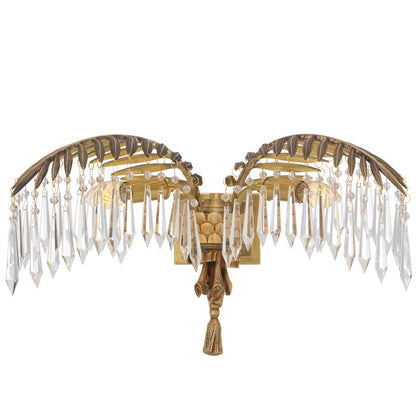 Eichholtz Wandleuchte Hildebrandt – Antik-Messing-Finish | Kristallglas Wandlampe Eichholtz