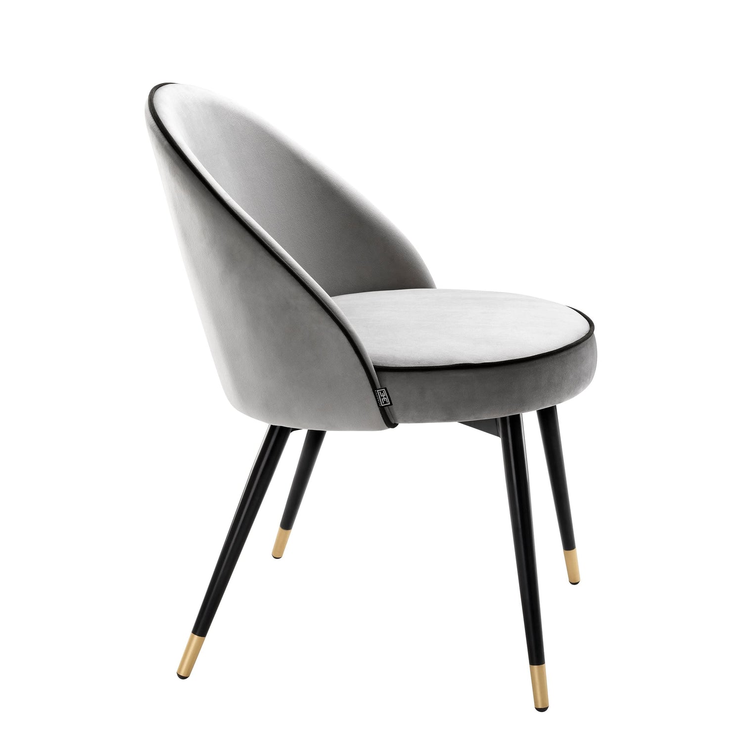 Eichholtz Esszimmerstuhl Cooper – Roche Light Grey Velvet (Set aus 2) 2er-Set Esszimmerstühle Eichholtz