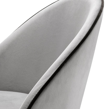 Eichholtz Esszimmerstuhl Cooper – Roche Light Grey Velvet (Set aus 2) 2er-Set Esszimmerstühle Eichholtz