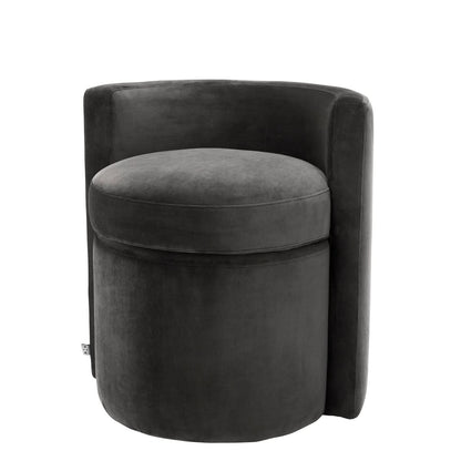 Eichholtz Hocker Arcadia – Roche Dark Grey Velvet Polsterhocker Eichholtz