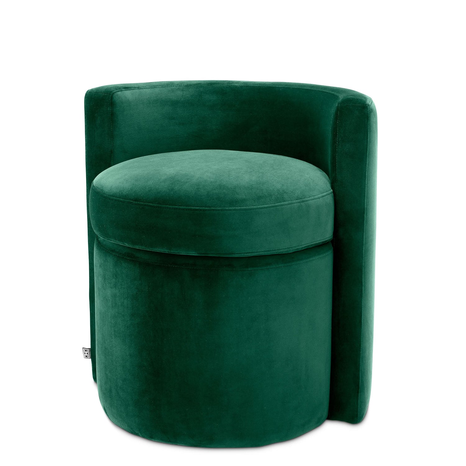 Eichholtz Hocker Arcadia – Roche Dunkelgrün Samt Polsterhocker Eichholtz