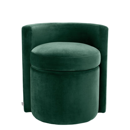 Eichholtz Hocker Arcadia – Roche Dunkelgrün Samt Polsterhocker Eichholtz