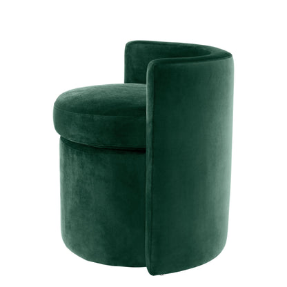 Eichholtz Hocker Arcadia – Roche Dunkelgrün Samt Polsterhocker Eichholtz