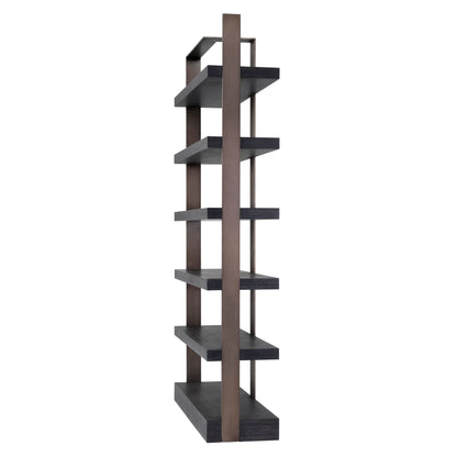 Eichholtz Kabinett Geo - Charcoal Grey Crown Oak Veneer | Medium Bronze Finish Offenes Regal Eichholtz