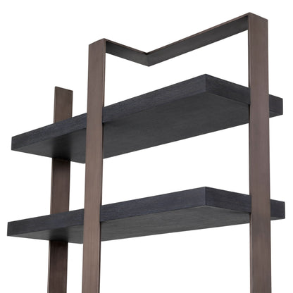 Eichholtz Kabinett Geo - Charcoal Grey Crown Oak Veneer | Medium Bronze Finish Offenes Regal Eichholtz