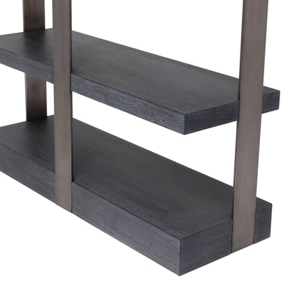Eichholtz Kabinett Geo - Charcoal Grey Crown Oak Veneer | Medium Bronze Finish Offenes Regal Eichholtz