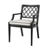 Eichholtz Outdoor Esszimmerstuhl Paladium mit Armlehnen – Schwarz | Bezug aus Acryl mit schwarzer Paspel Outdoor Stuhl Eichholtz