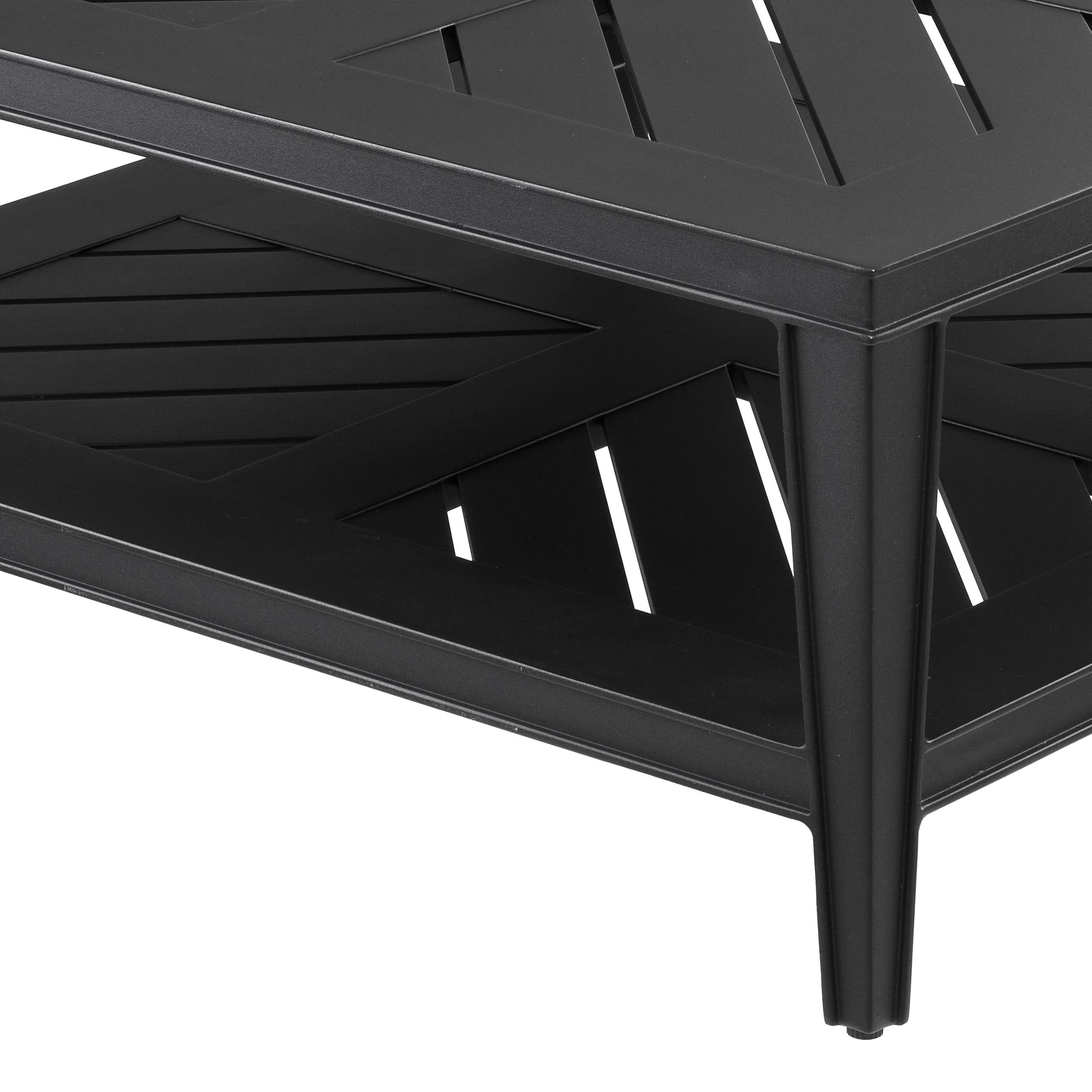 Eichholtz Outdoor Couchtisch Bell Rive Quadrat – Schwarz Outdoor Couchtisch eckig Eichholtz