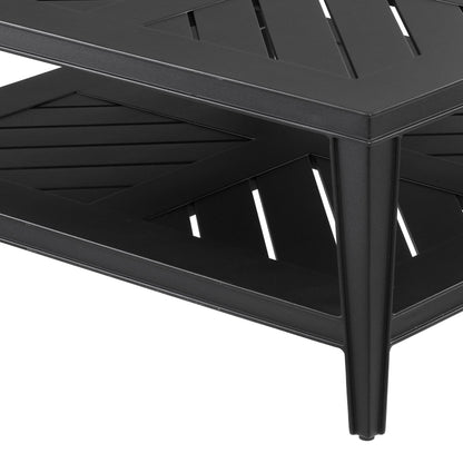 Eichholtz Outdoor Couchtisch Bell Rive Quadrat – Schwarz Outdoor Couchtisch eckig Eichholtz