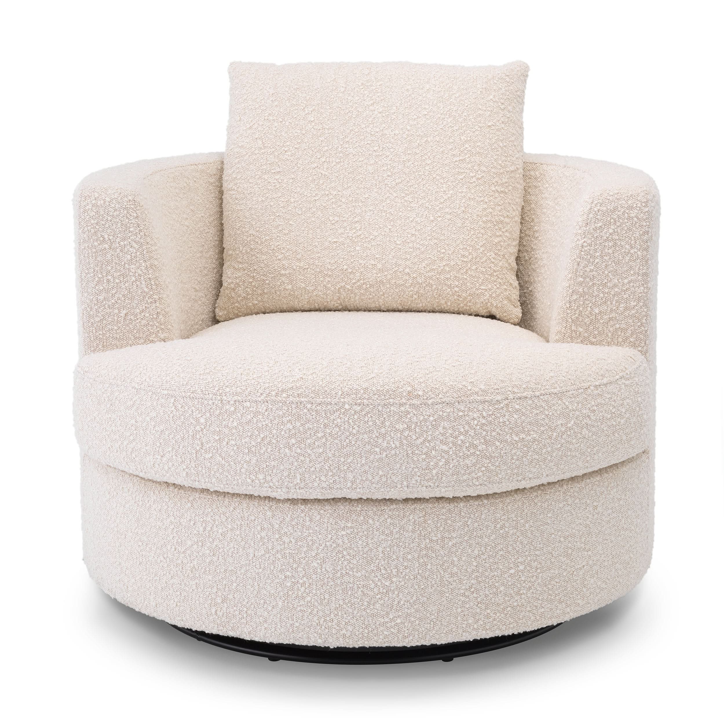 Eichholtz Drehsessel Felix – Bouclé Creme | Drehfunktion Drehsessel Eichholtz