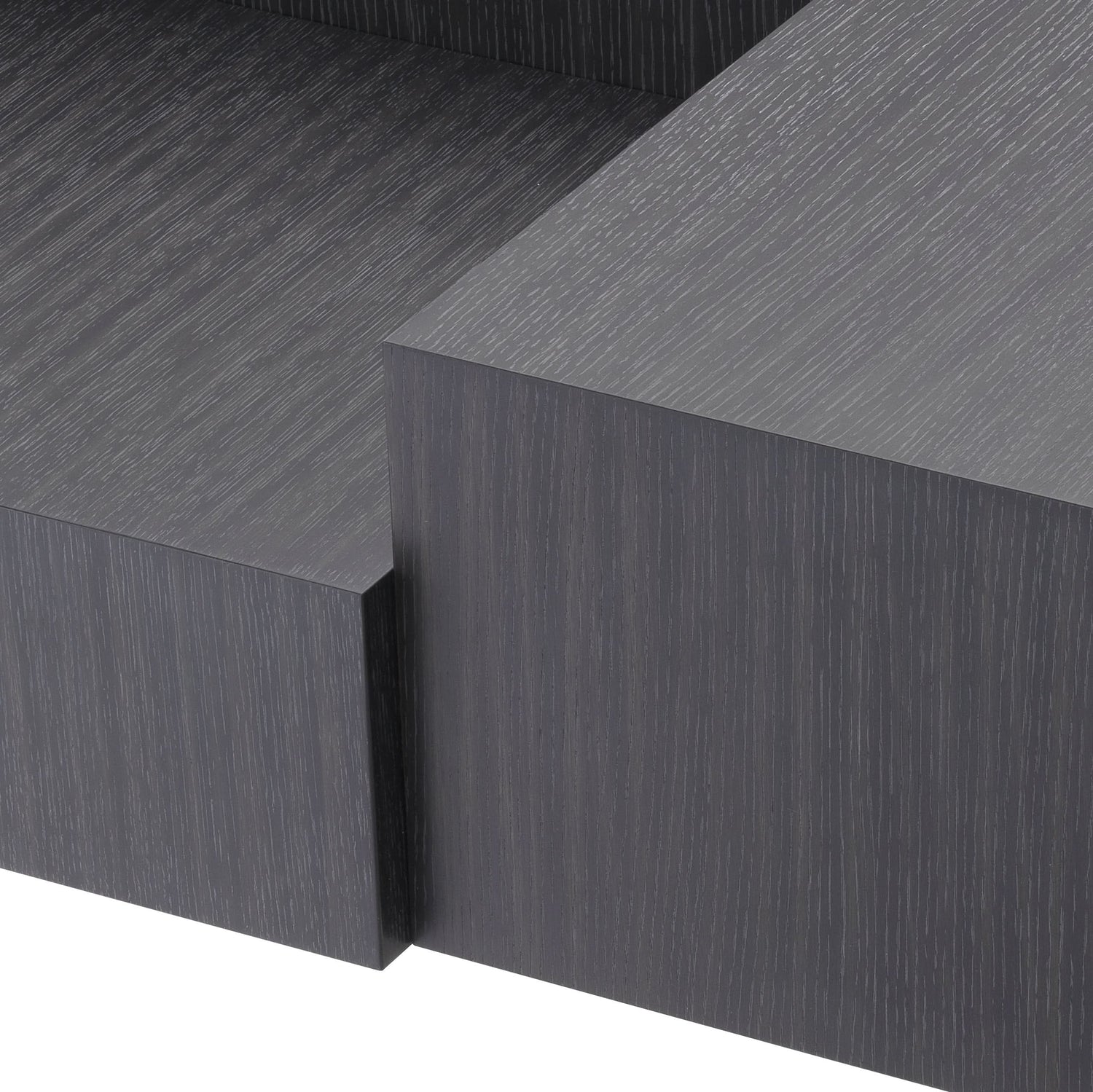 Eichholtz Couchtisch Nerone – Eichenfurnier Anthrazitgrau mit Messingakzenten Couchtisch eckig Eichholtz