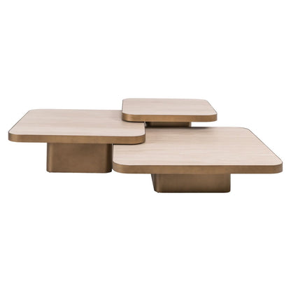 Richmond Interiors – Couchtisch-Set Cumulus Beige (3-teilig) 4er-Set Couchtisch Richmond Interiors