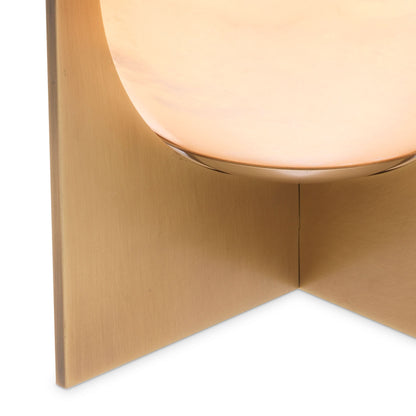 Eichholtz Tischleuchte Scorpios S – Antik-Messing-Finish | Alabaster Tischlampe Eichholtz