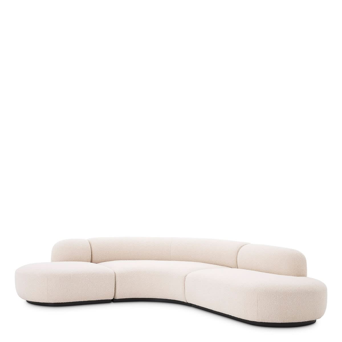 Eichholtz Sofa Björn L - Bouclé Creme Sofa rund Eichholtz
