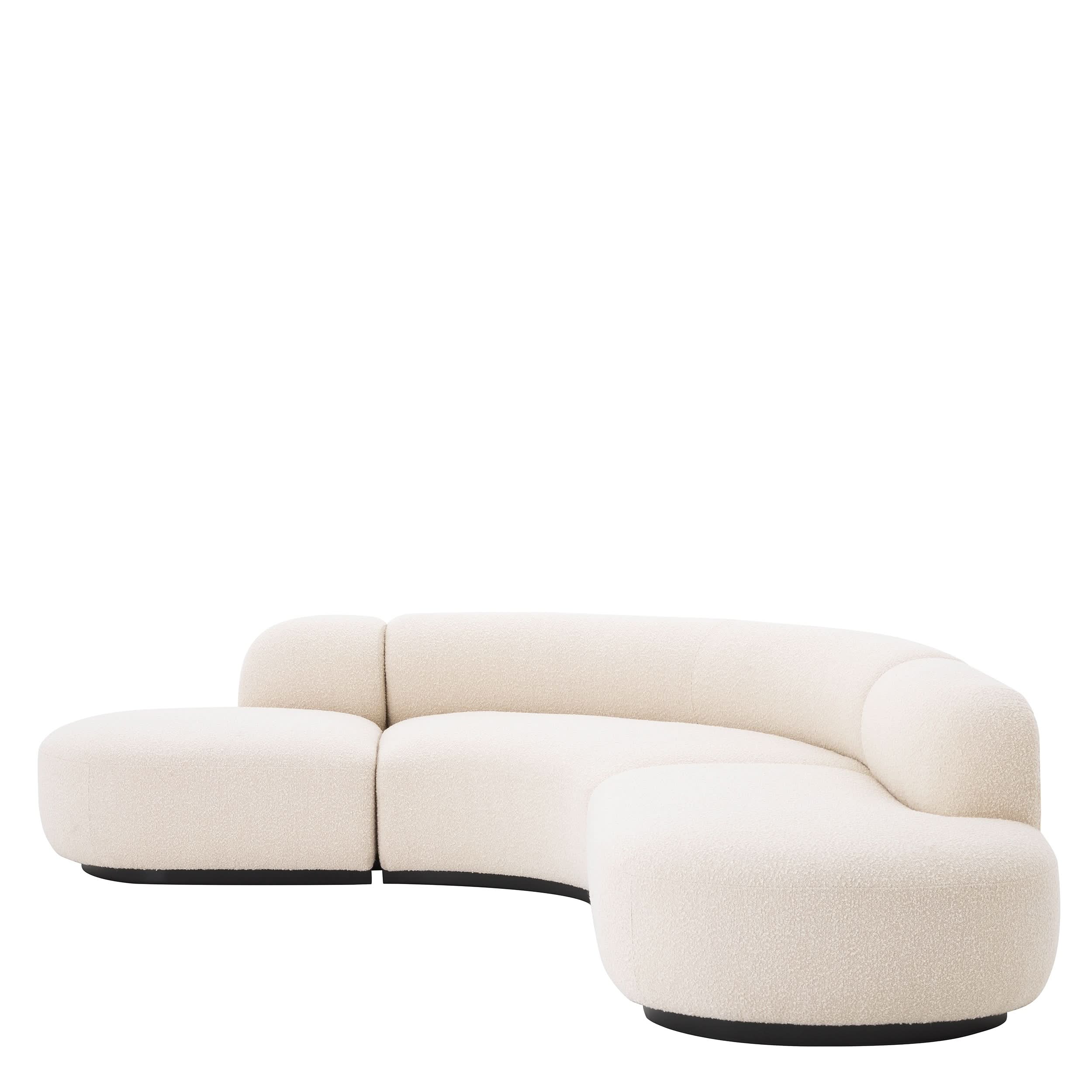 Eichholtz Sofa Björn L - Bouclé Creme Sofa rund Eichholtz