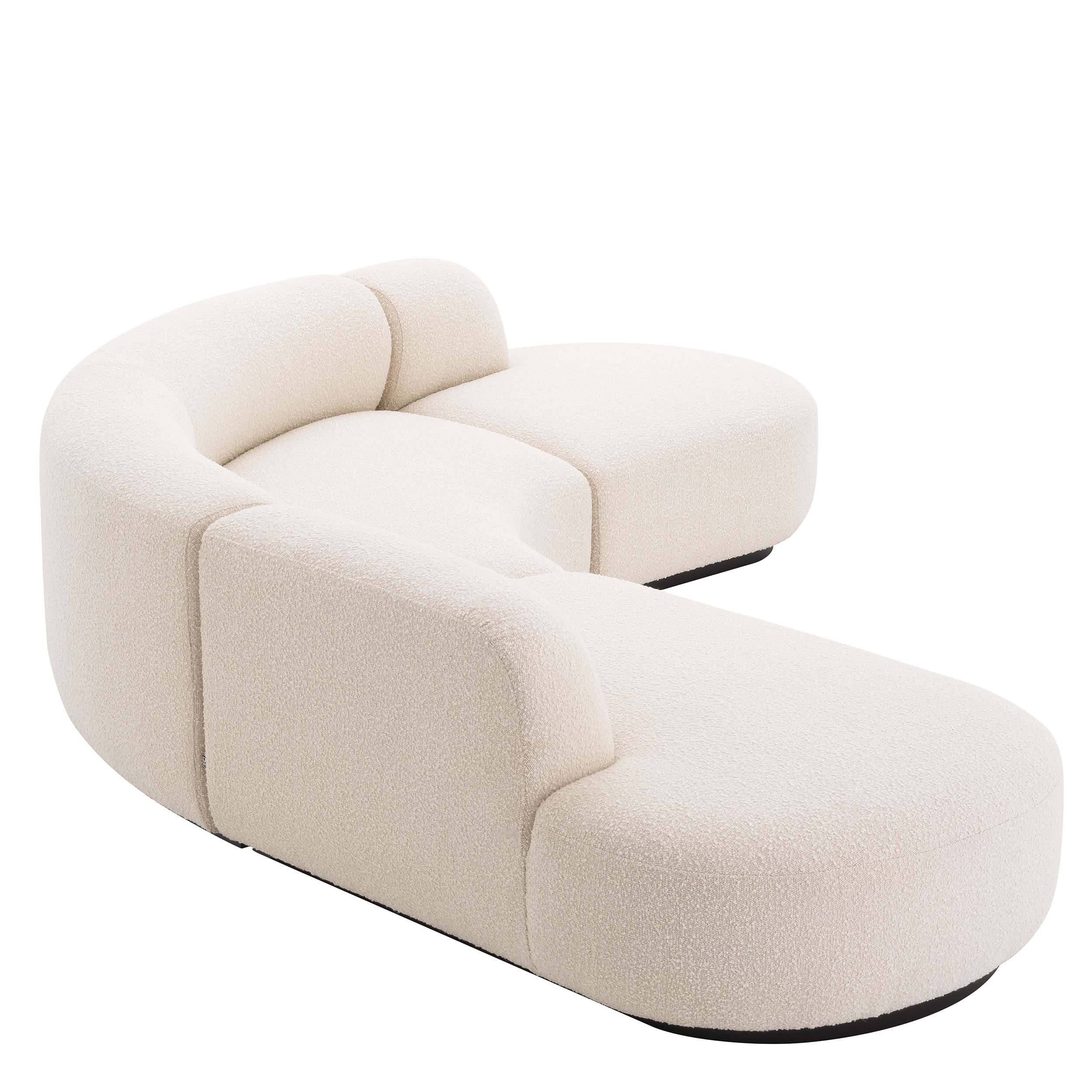 Eichholtz Sofa Björn L - Bouclé Creme Sofa rund Eichholtz