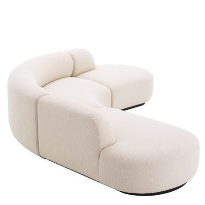 Eichholtz Sofa Björn L - Bouclé Creme Sofa rund Eichholtz