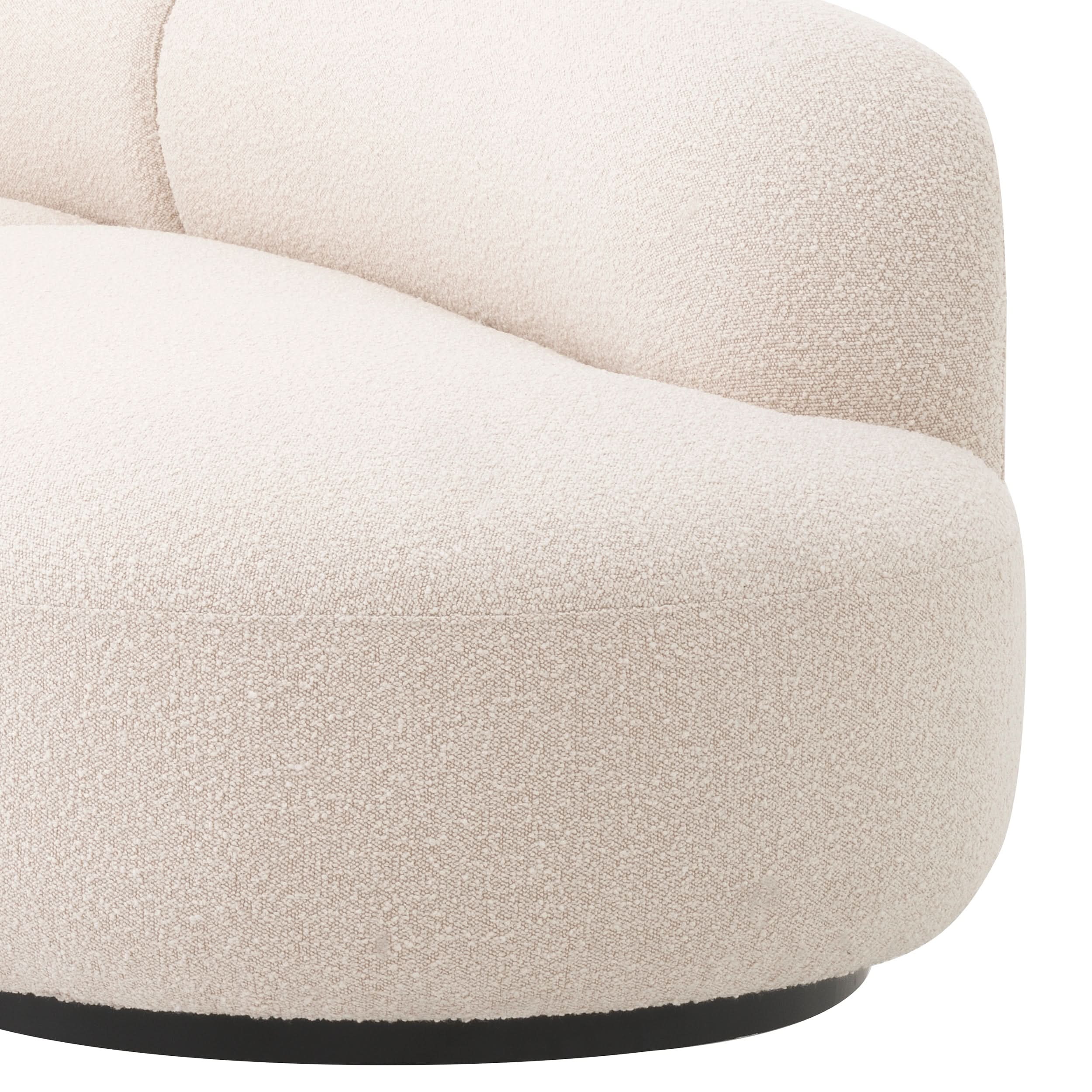 Eichholtz Sofa Björn S - Bouclé Creme Sofa rund Eichholtz
