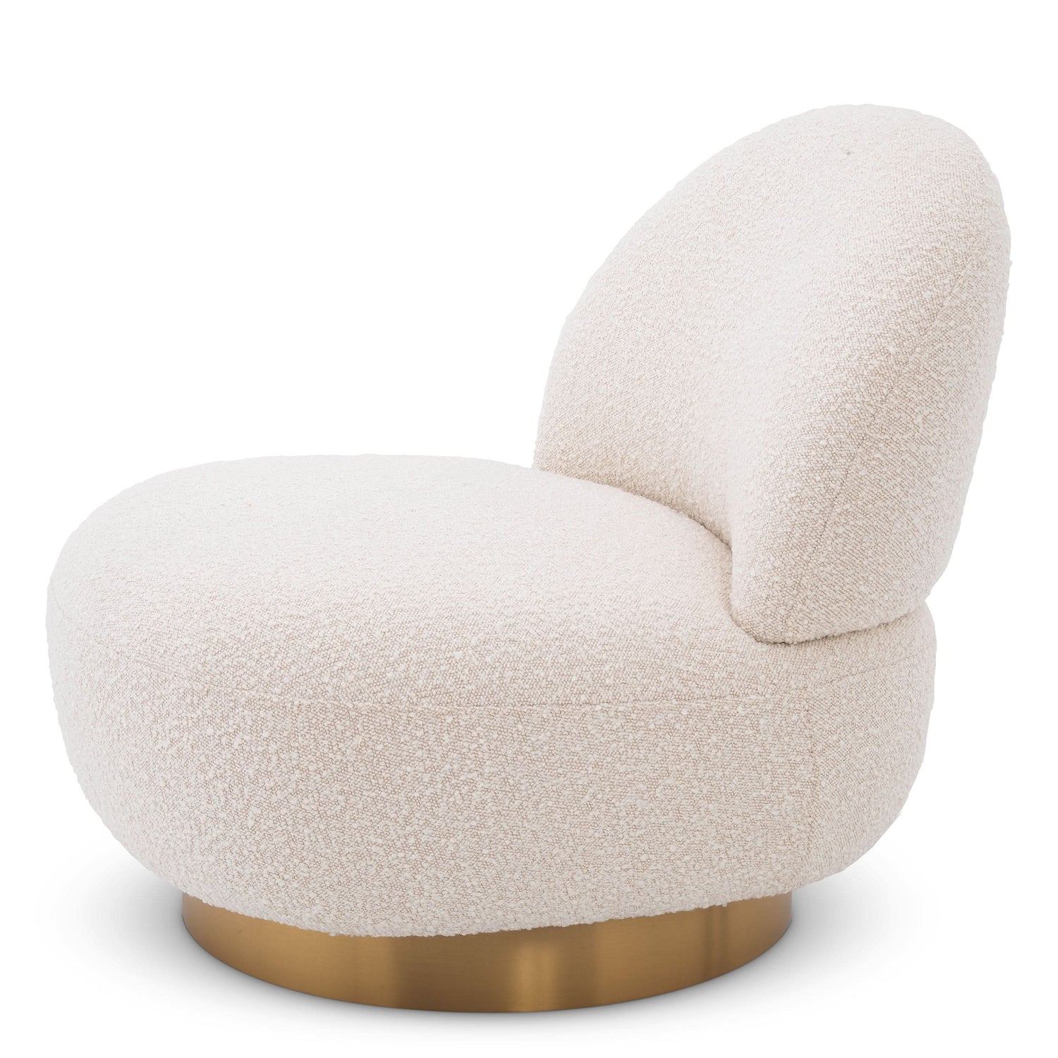 Eichholtz Drehsessel Clément – Bouclé Creme | Drehfuß in gebürstetem Messing Drehsessel Eichholtz
