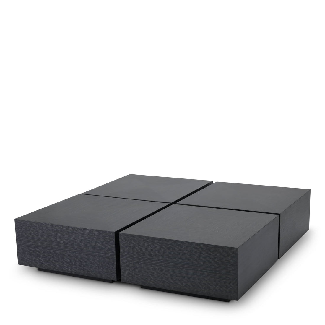 Eichholtz Couchtisch Puro (4er Set) – Eichenfurnier Anthrazitgrau | Quadratisch | Modular Couchtisch eckig Eichholtz