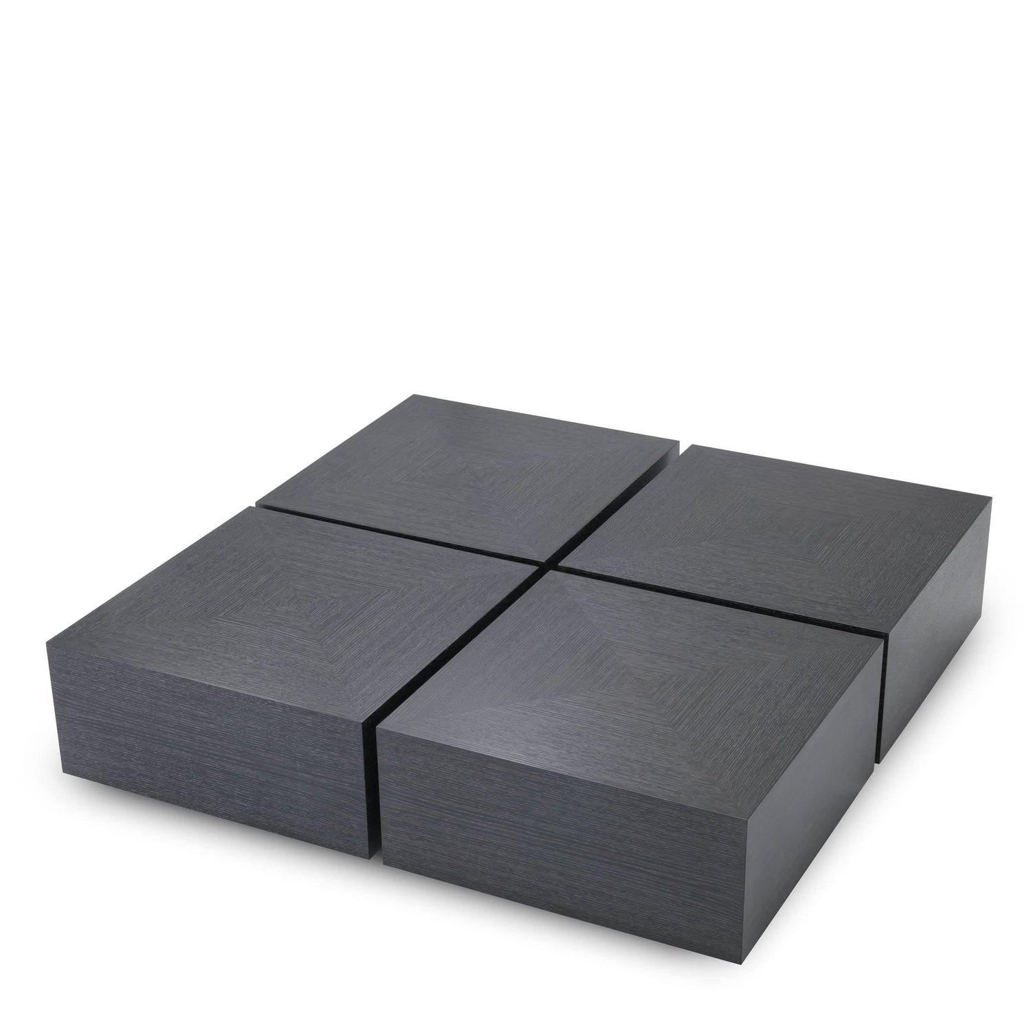 Eichholtz Couchtisch Puro (4er Set) – Eichenfurnier Anthrazitgrau | Quadratisch | Modular Couchtisch eckig Eichholtz
