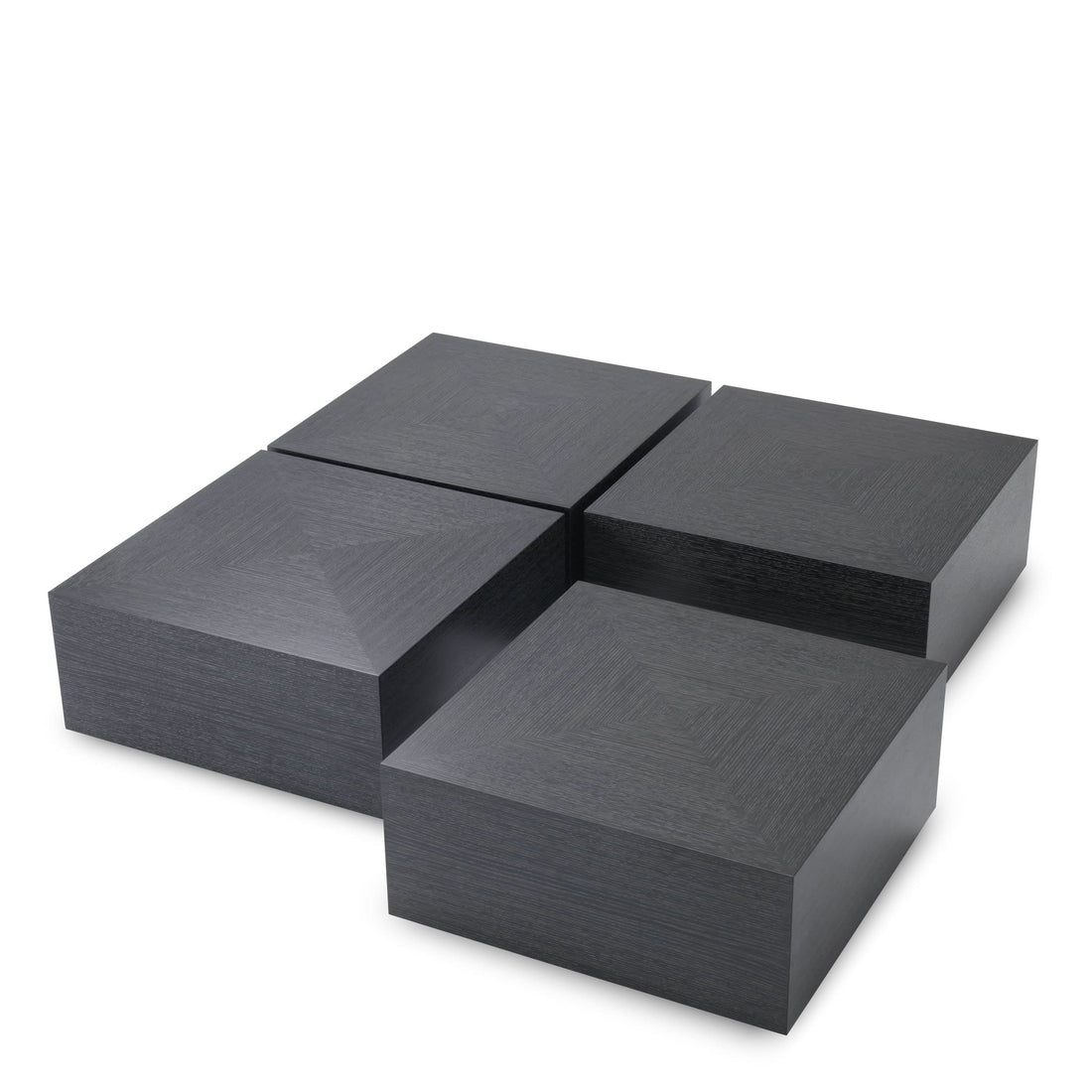 Eichholtz Couchtisch Puro (4er Set) – Eichenfurnier Anthrazitgrau | Quadratisch | Modular Couchtisch eckig Eichholtz