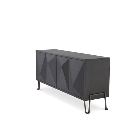 Eichholtz Kommode Highland – Eichenfurnier Anthrazitgrau | Bronze-Finish Sideboard Eichholtz