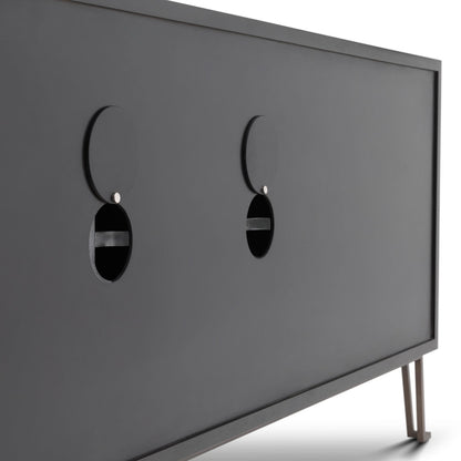 Eichholtz Kommode Highland – Eichenfurnier Anthrazitgrau | Bronze-Finish Sideboard Eichholtz