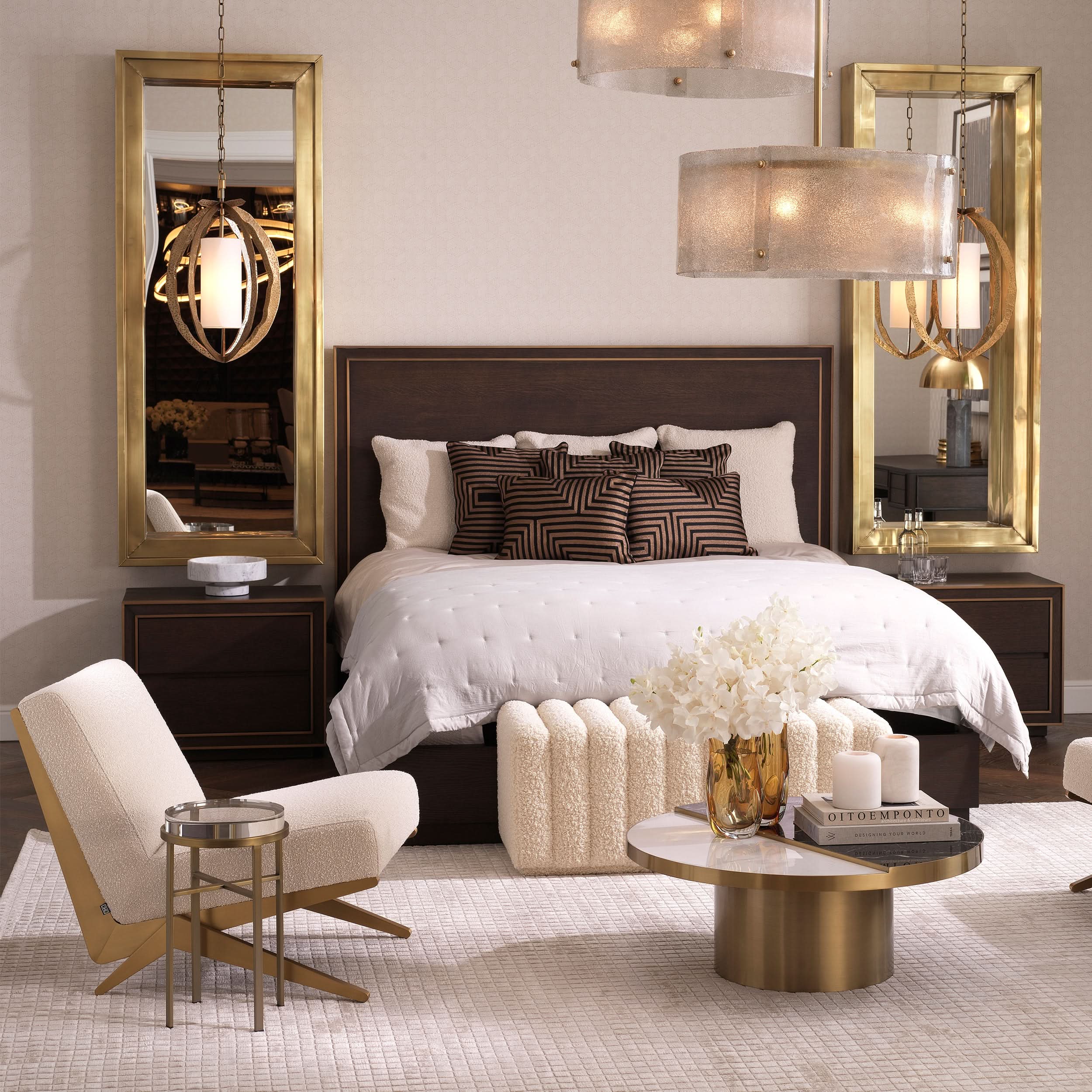 Eichholtz Lounge Sessel Fico – Bouclé Cream Sessel Eichholtz