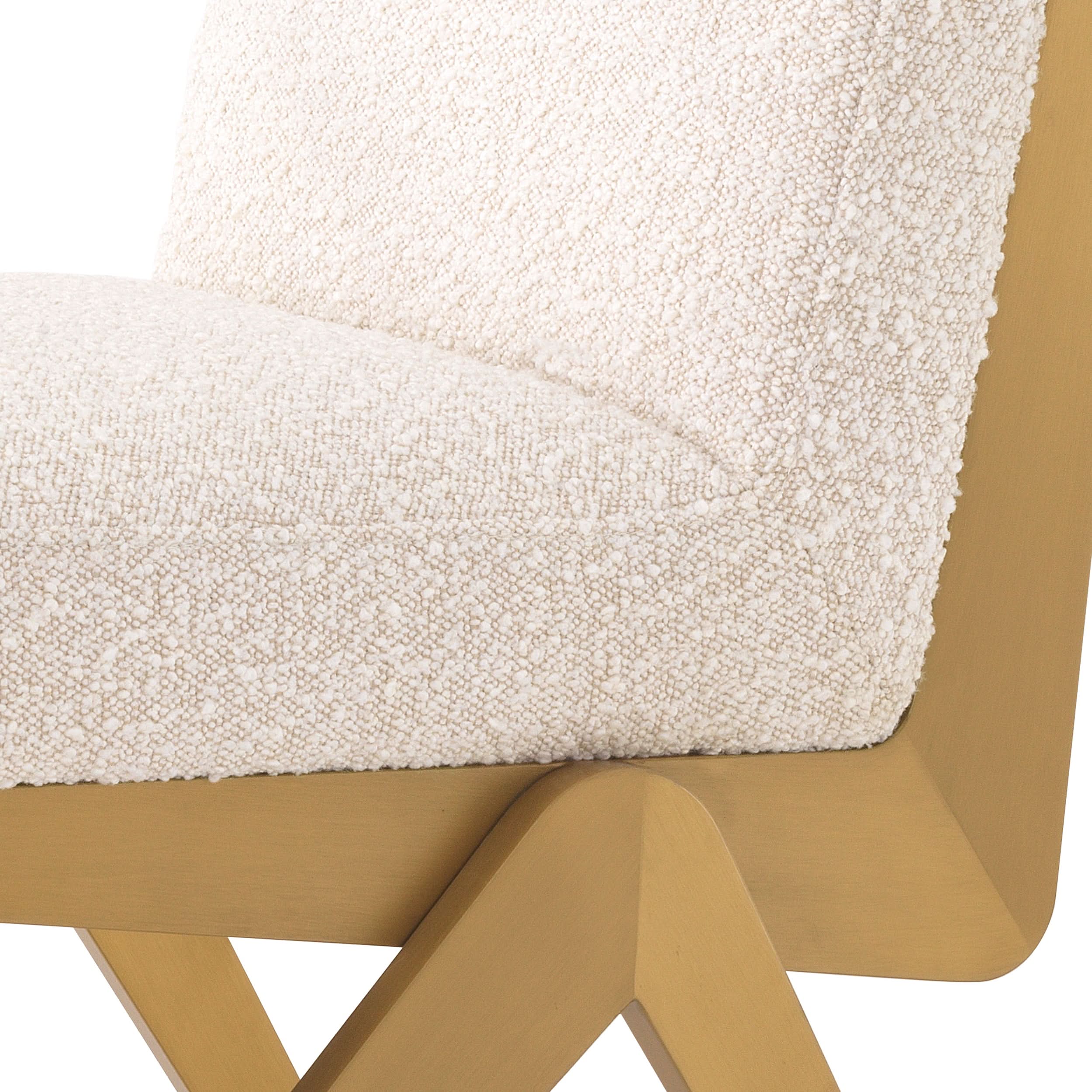 Eichholtz Esszimmerstuhl Fico – Bouclé Cream Esszimmerstuhl Eichholtz