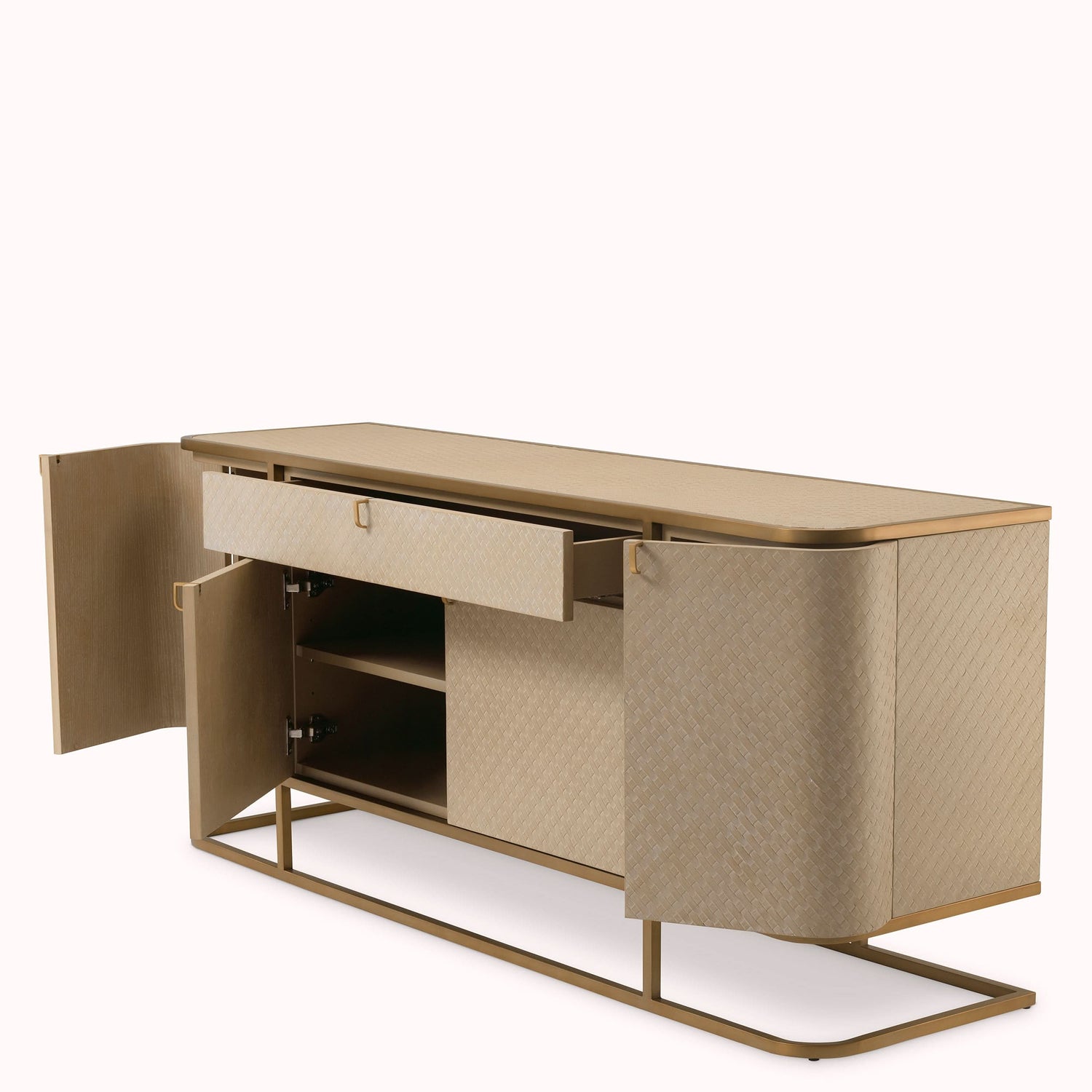 Eichholtz Kommode Napa Valley - Woven Washed Oak Veneer Sideboard Eichholtz