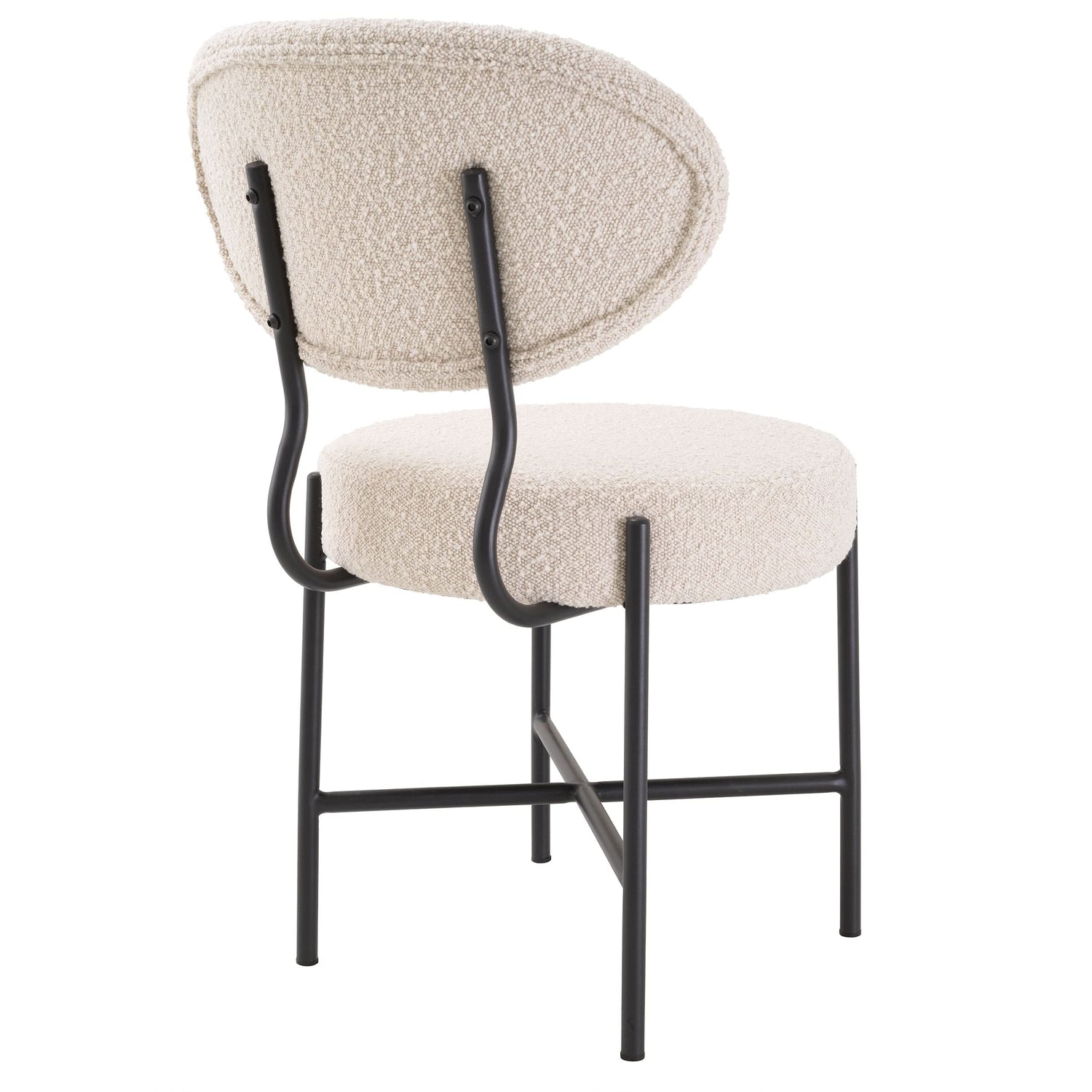 Eichholtz Esszimmerstuhl Vicq – Bouclé Creme | Schwarze Beine (2er-Set) 2er-Set Esszimmerstühle Eichholtz