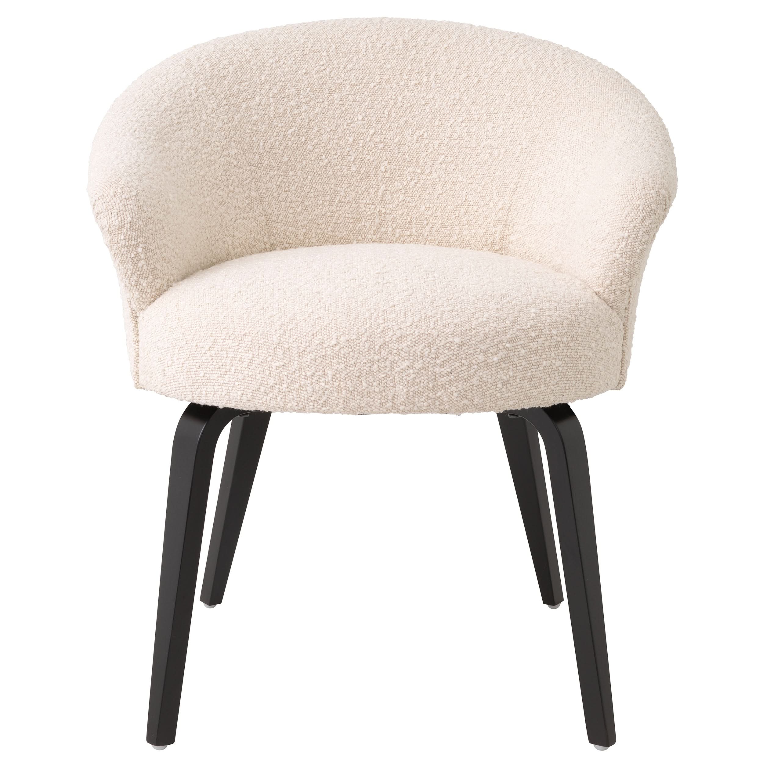 Eichholtz Esszimmerstuhl Moretti – Bouclé Creme | Schwarze Beine Esszimmerstuhl Eichholtz