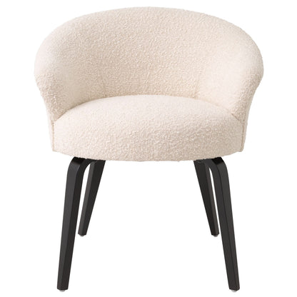 Eichholtz Esszimmerstuhl Moretti – Bouclé Creme | Schwarze Beine Esszimmerstuhl Eichholtz
