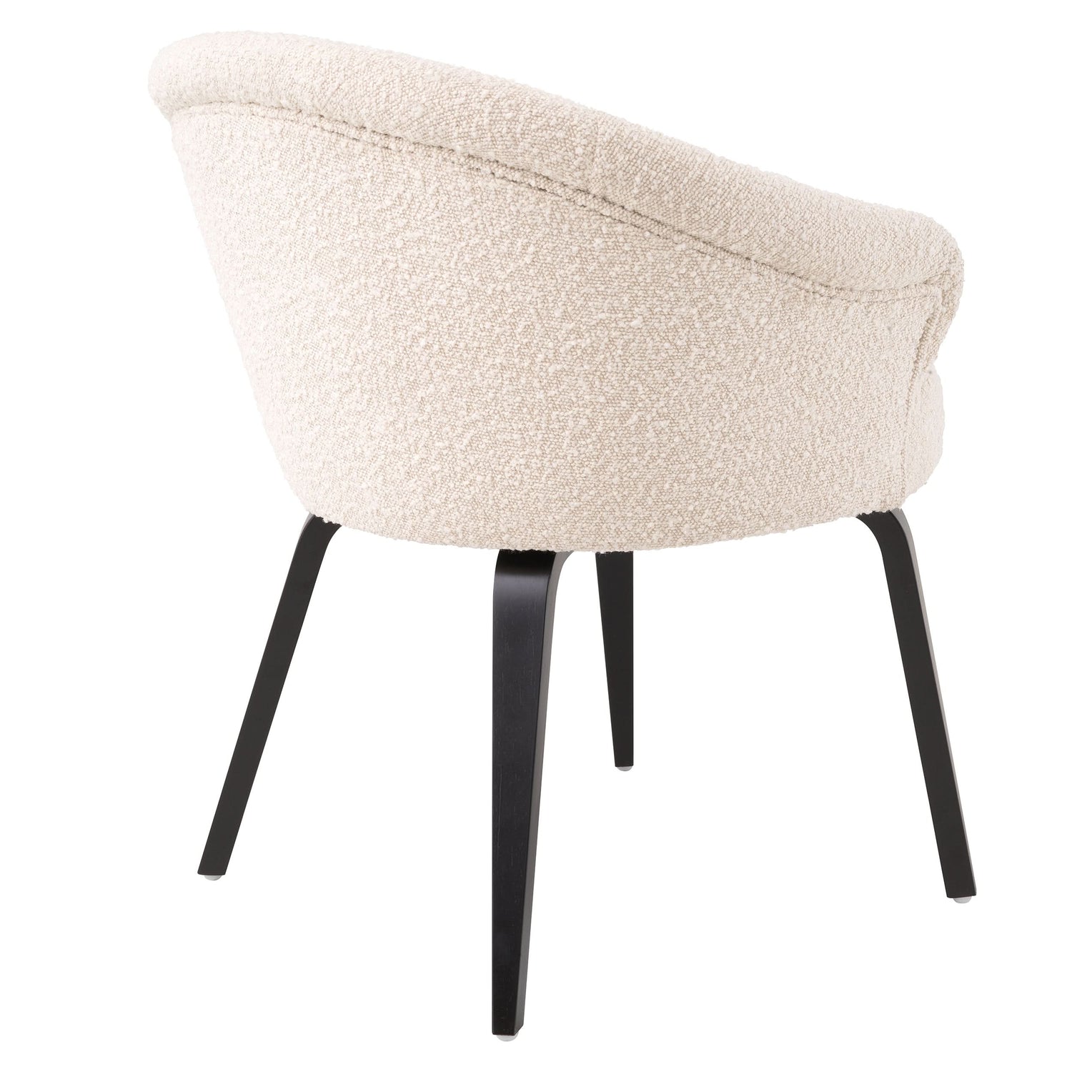 Eichholtz Esszimmerstuhl Moretti – Bouclé Creme | Schwarze Beine Esszimmerstuhl Eichholtz
