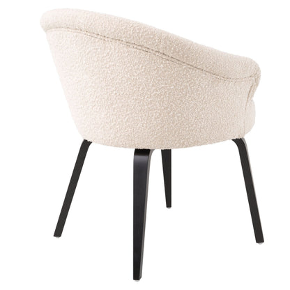 Eichholtz Esszimmerstuhl Moretti – Bouclé Creme | Schwarze Beine Esszimmerstuhl Eichholtz