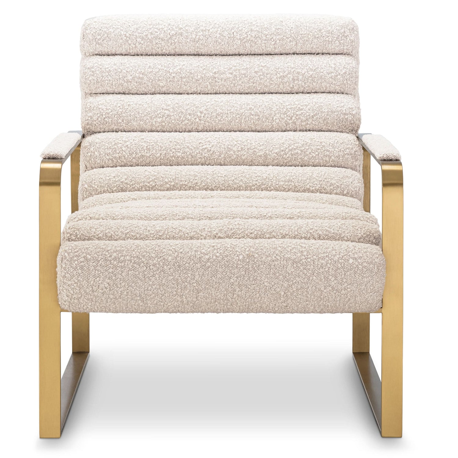 Eichholtz Sessel Olsen – Bouclé Creme | Gebürstetes Messing Sessel Eichholtz