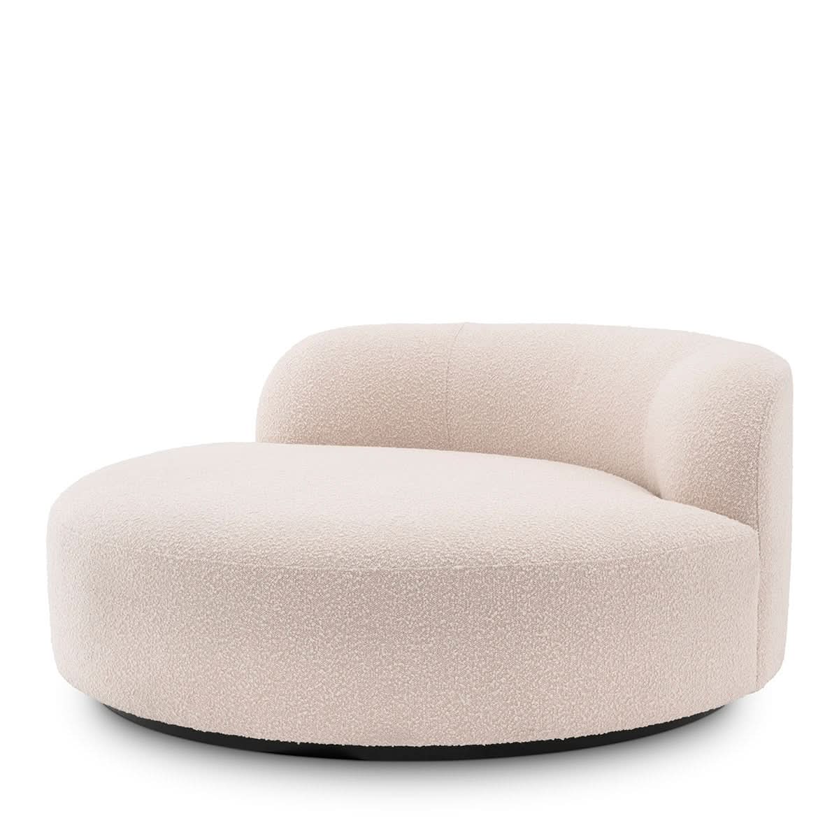 Eichholtz Sofa Björn Rund – Bouclé Creme mit schwarzem Gestell Sofa rund Eichholtz