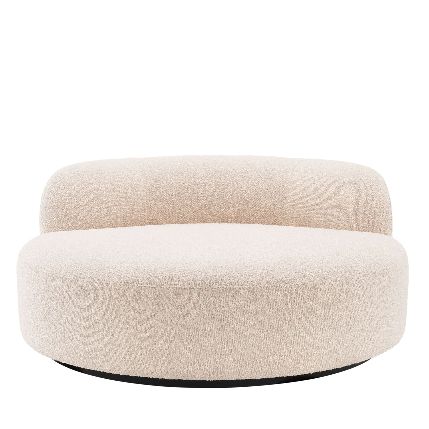 Eichholtz Sofa Björn Rund – Bouclé Creme mit schwarzem Gestell Sofa rund Eichholtz