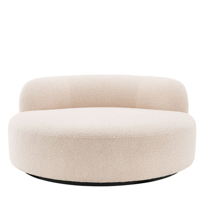 Eichholtz Sofa Björn Rund – Bouclé Creme mit schwarzem Gestell Sofa rund Eichholtz
