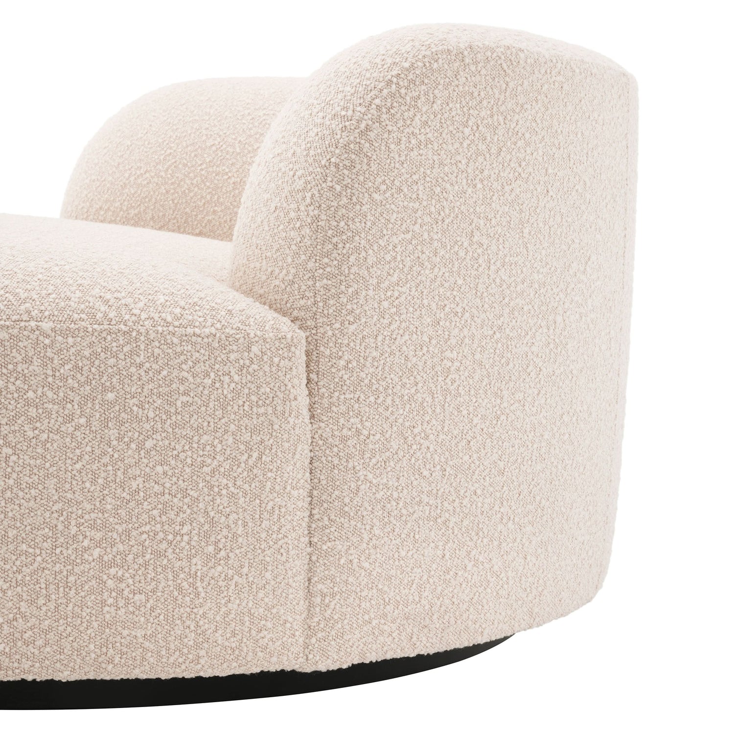 Eichholtz Sofa Björn Rund – Bouclé Creme mit schwarzem Gestell Sofa rund Eichholtz